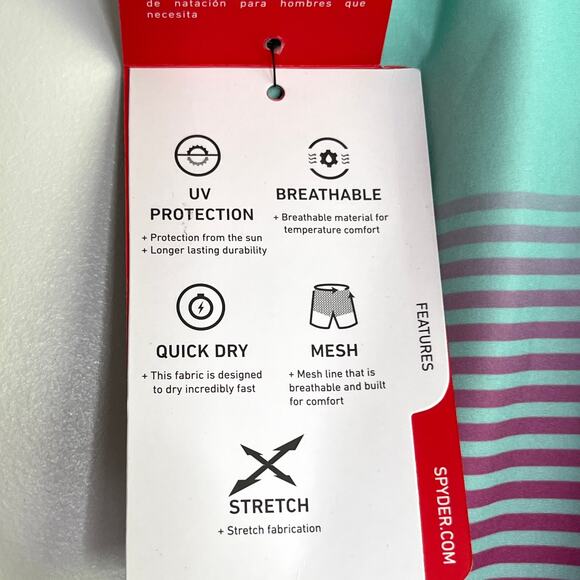NWT Spyder UV Protection Lined Swim Shorts - Picture 5 of 9